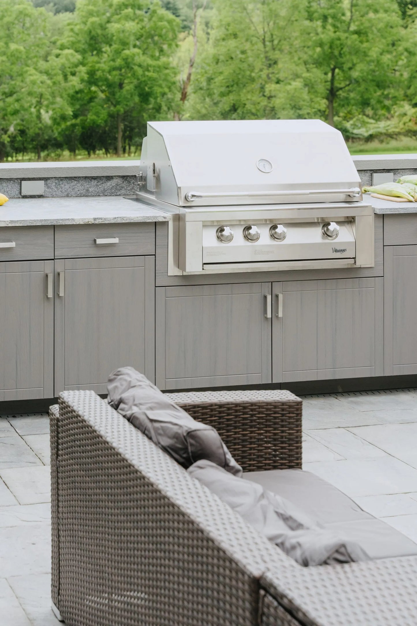 OPEN AIR OUTDOOR KITCHENS - STRAIGHT RUN (2 PREP AREAS WITH DRAWERS)