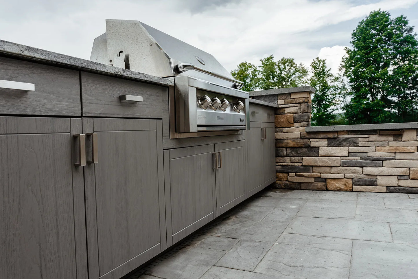 OPEN AIR OUTDOOR KITCHENS - STRAIGHT RUN (2 PREP AREAS WITH DRAWERS)