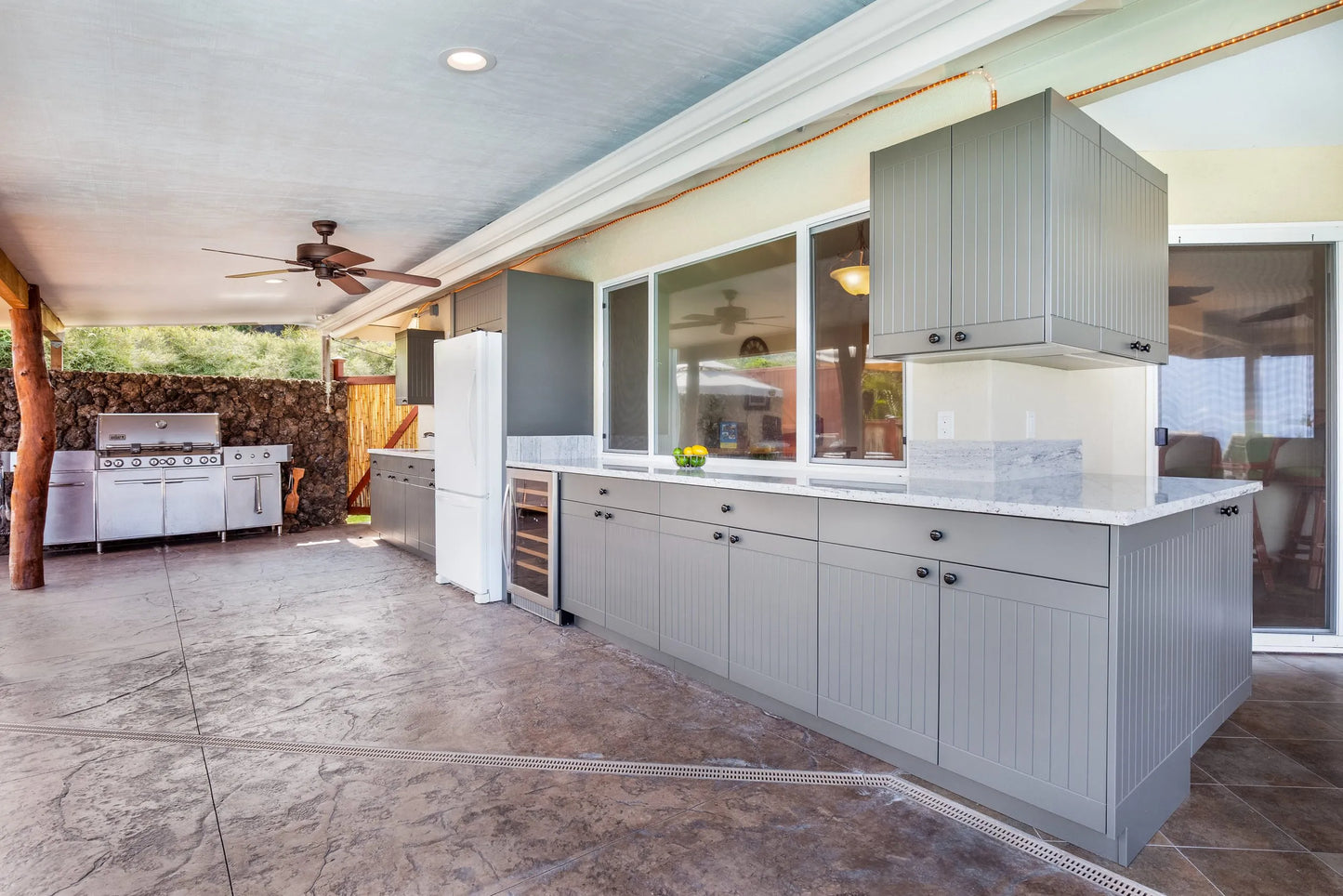 OPEN AIR OUTDOOR KITCHENS - STRAIGHT RUN (2 PREP AREAS WITH DRAWERS)