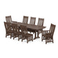 POLYWOOD Acadia 9-Piece Farmhouse Dining Set with Trestle Legs — Mahogany