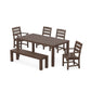 POLYWOOD Lakeside 6-Piece Parsons Dining Set with Bench — Mahogany
