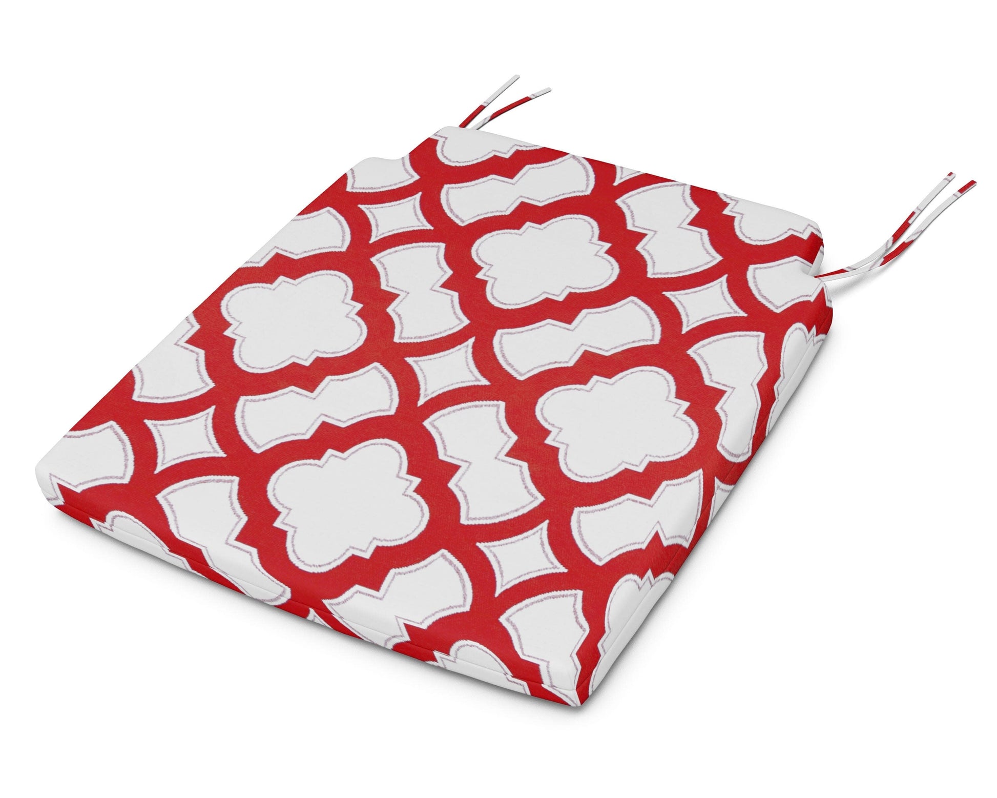 POLYWOOD Savannah Dining Seat Pad — Trellis Crimson