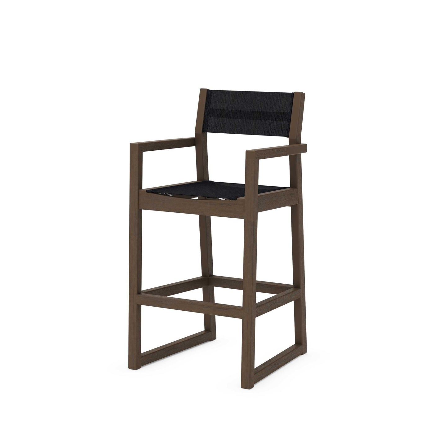 POLYWOOD EDGE Sling Bar Arm Chair — Kona / Black Sling