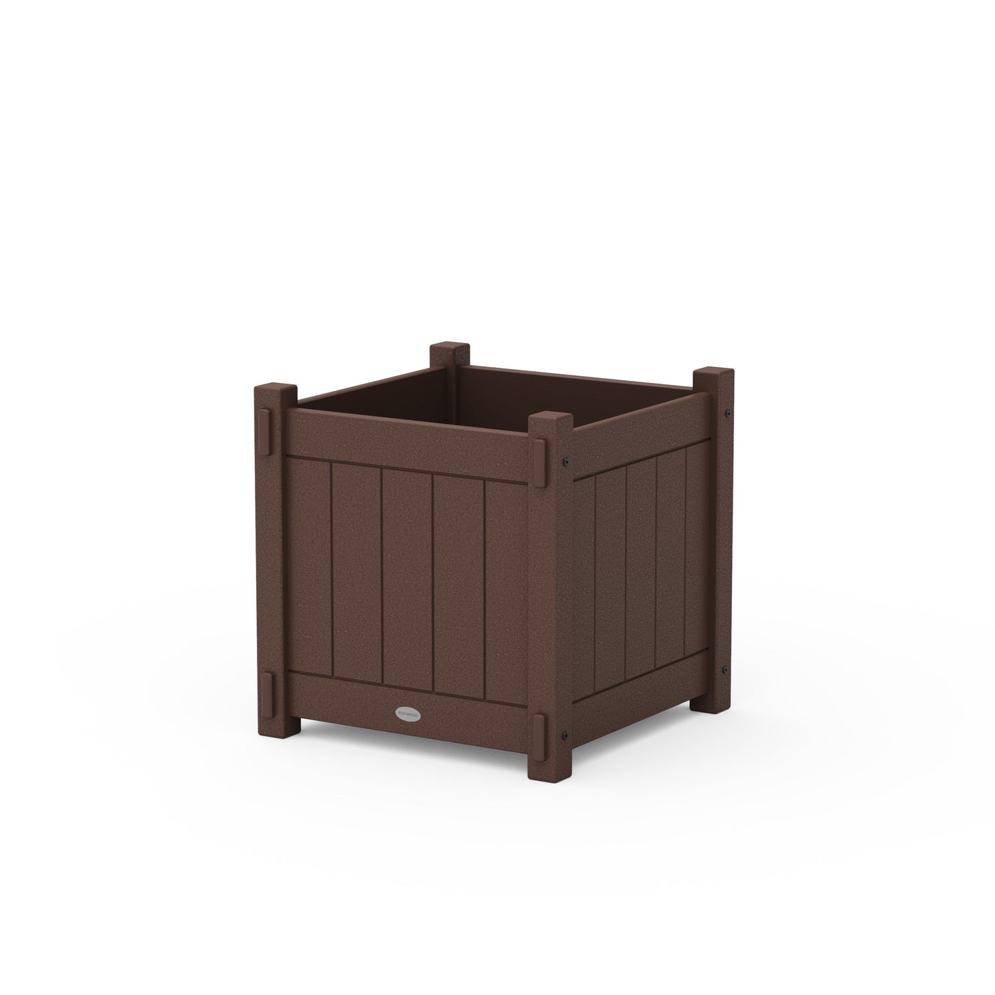 POLYWOOD Vineyard Large Square Planter Box — Mahogany