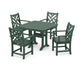 POLYWOOD Chippendale 5-Piece Dining Set with Trestle Legs — Green