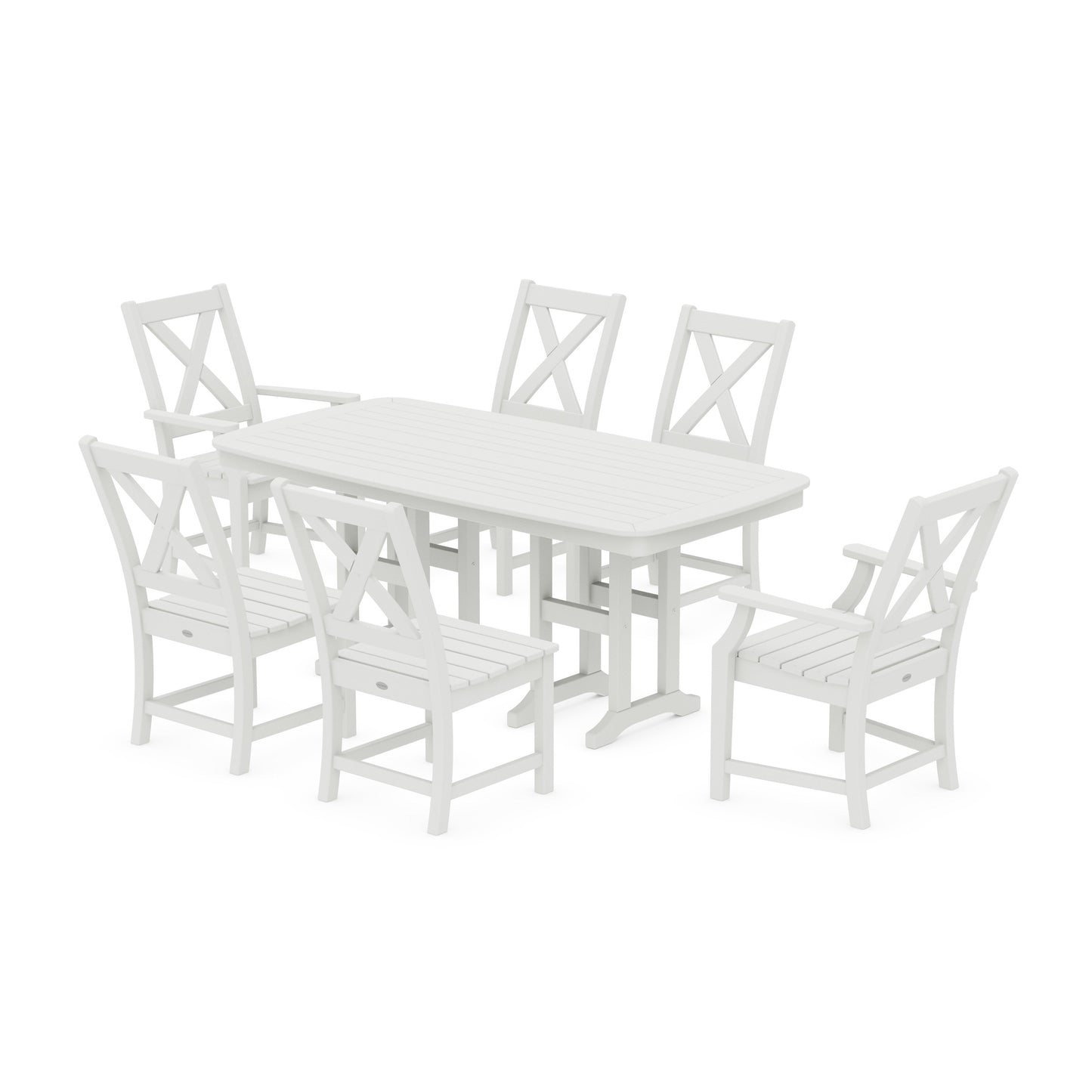POLYWOOD Braxton 7-Piece Dining Set — Vintage White