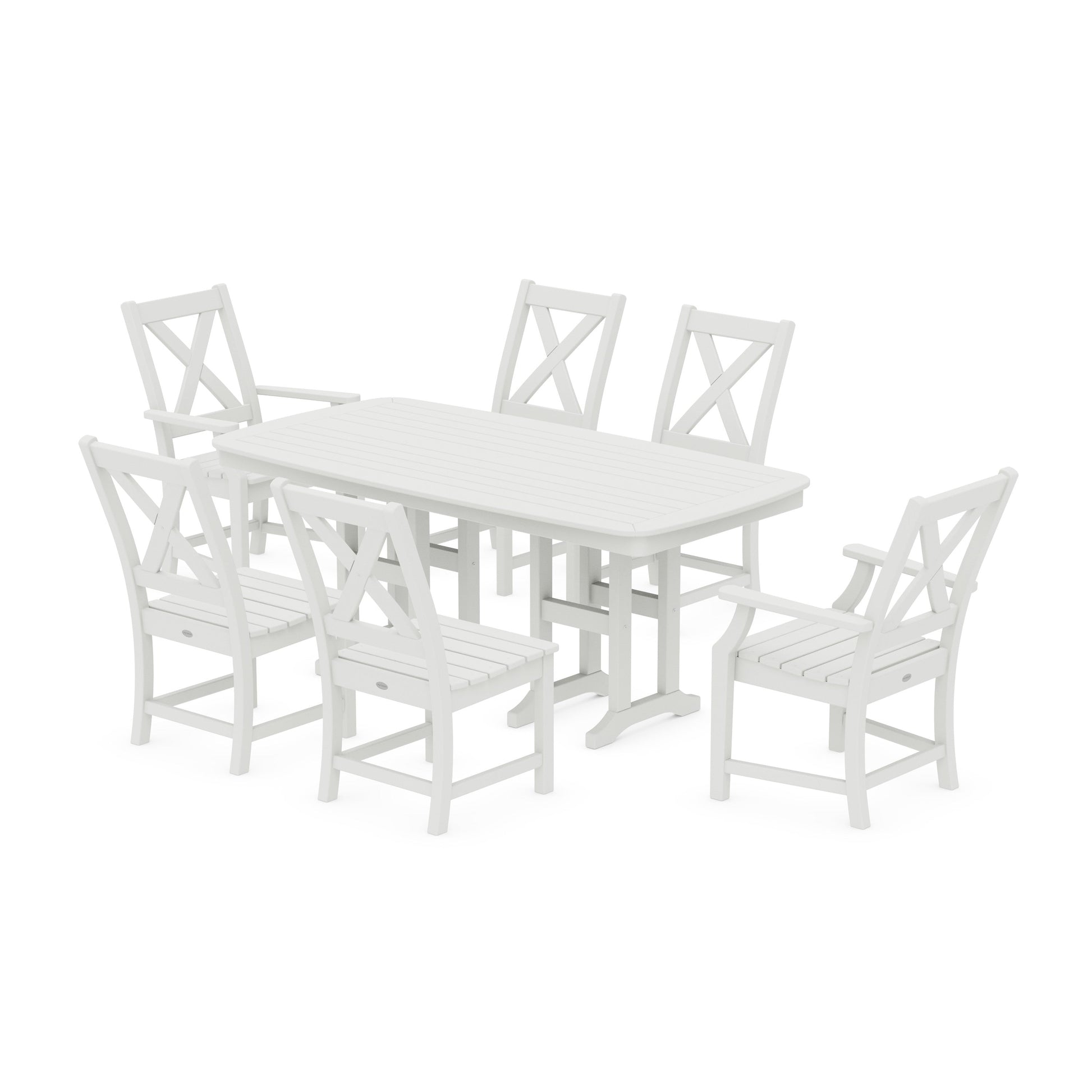 POLYWOOD Braxton 7-Piece Dining Set — Vintage White