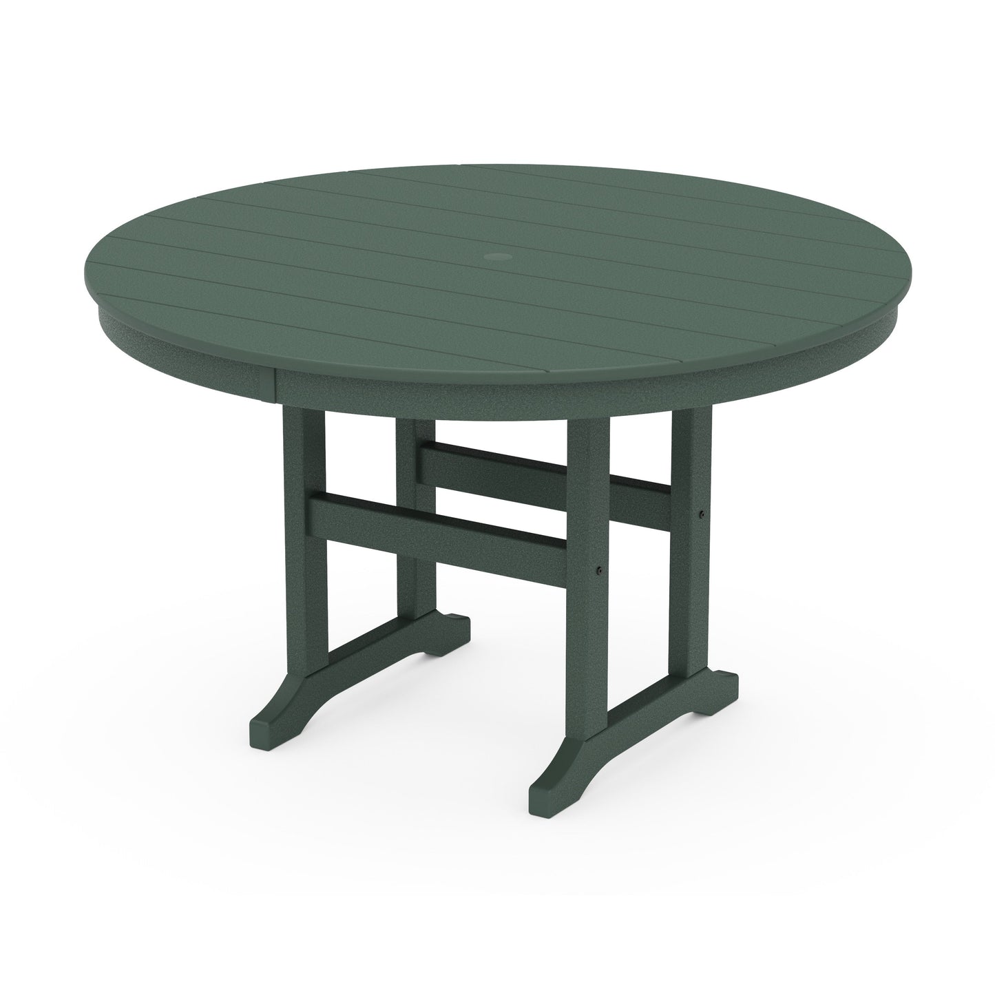 POLYWOOD 48" Round Farmhouse Dining Table — Green