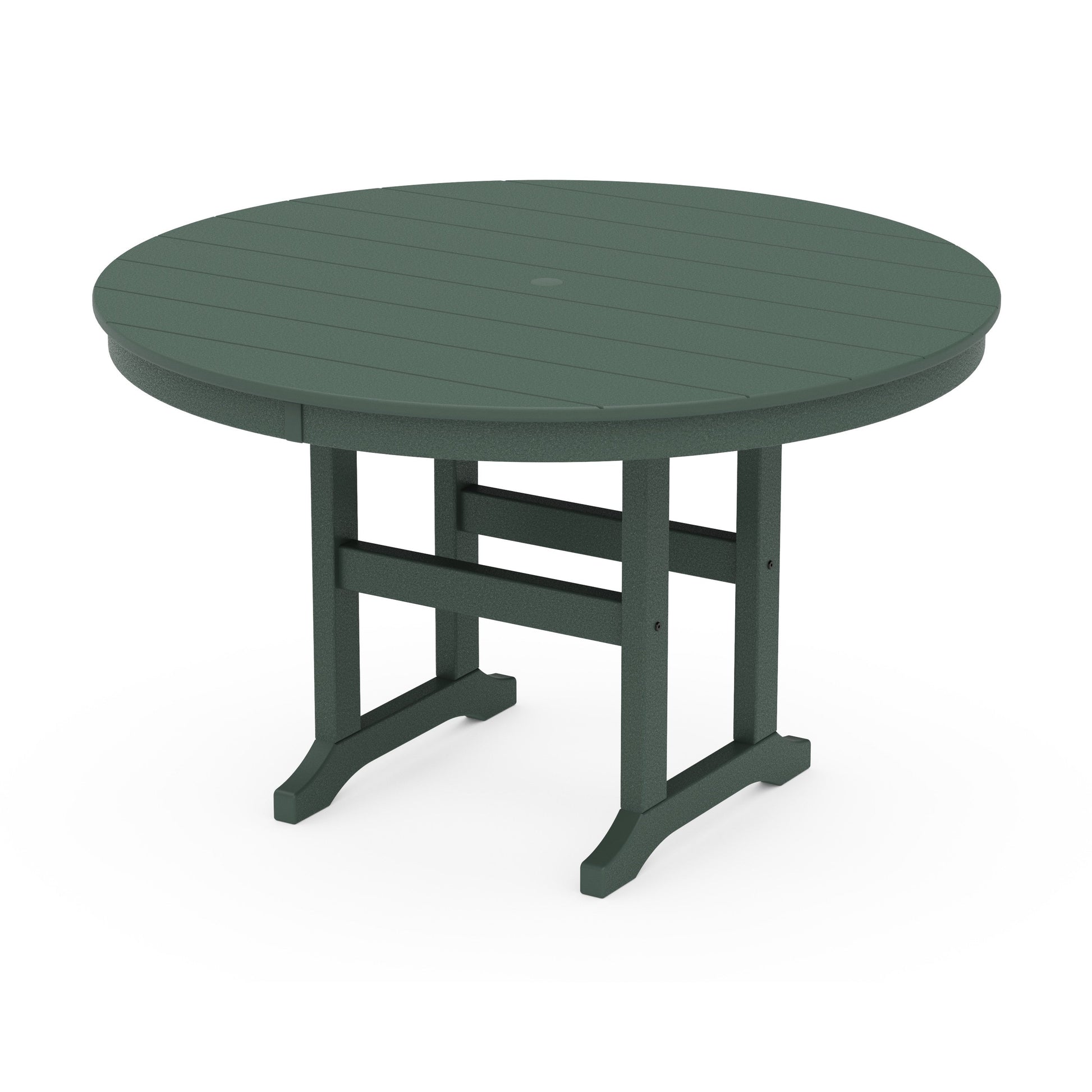 POLYWOOD 48" Round Farmhouse Dining Table — Green