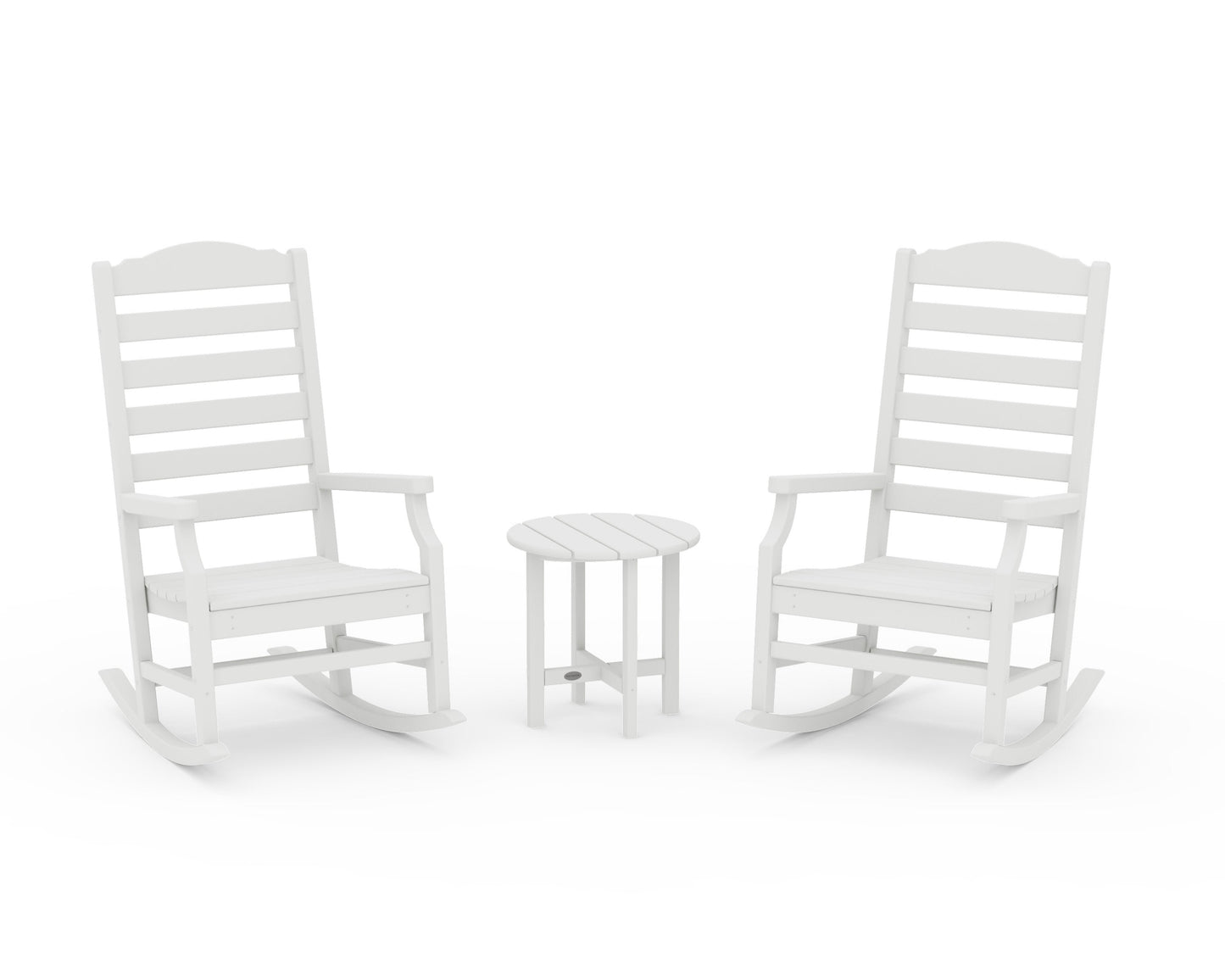POLYWOOD Savannah 3-Piece Rocking Chair Set — Vintage White