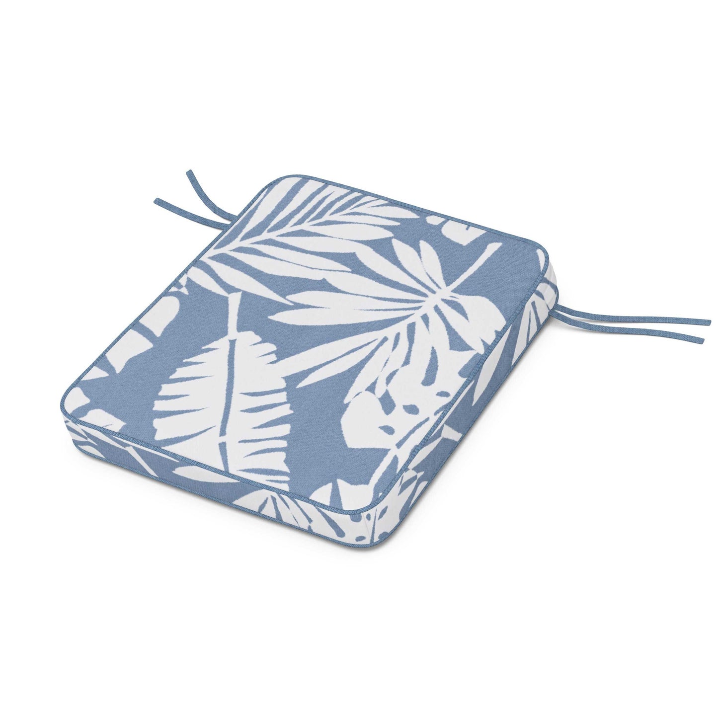 POLYWOOD Chinoiserie Rocker Seat Cushion — Leaf Sky Blue