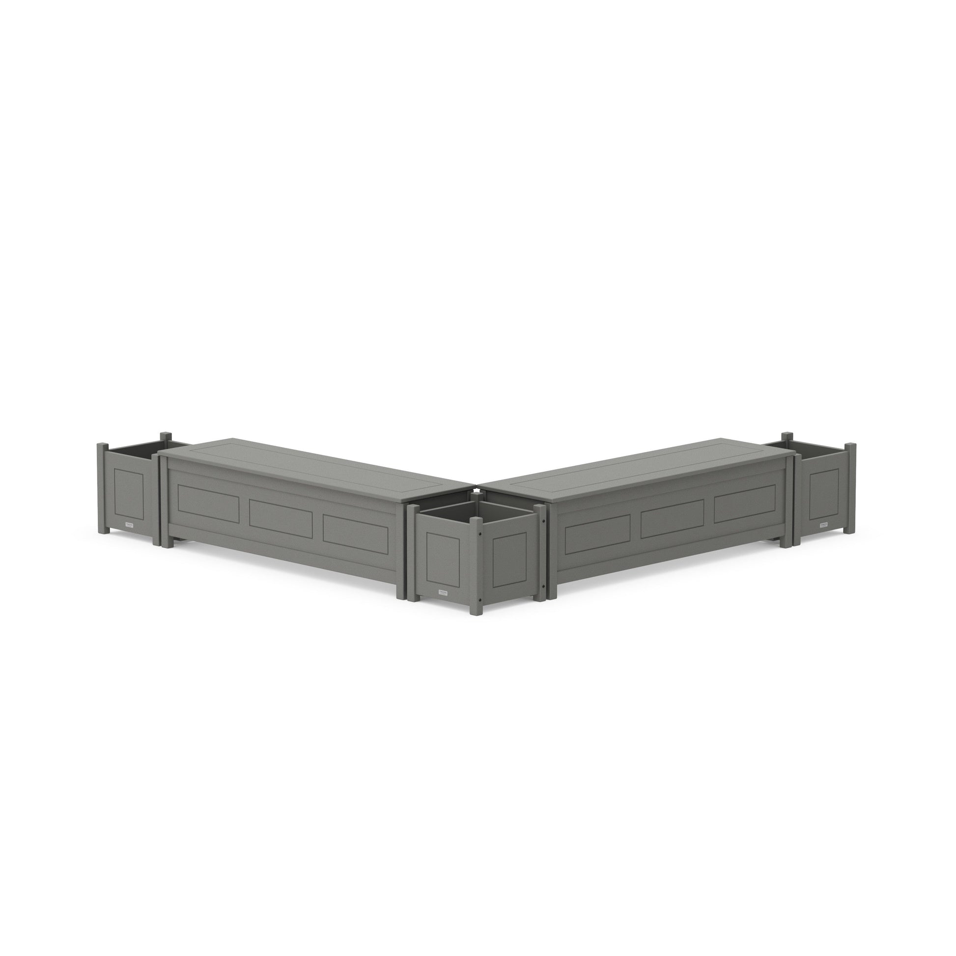 POLYWOOD 60" Country Living Straight Double Planter Storage Bench Set
