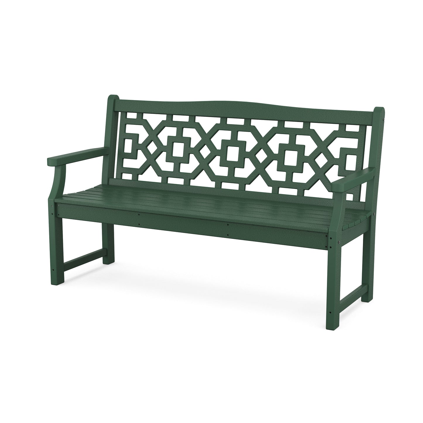 POLYWOOD Chinoiserie 60" Garden Bench — Green