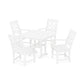 POLYWOOD Chinoiserie 5-Piece Farmhouse Dining Set — White