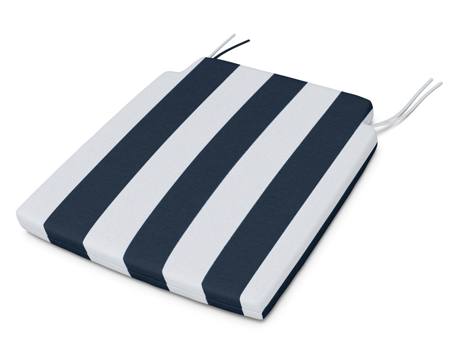 POLYWOOD Savannah Dining Seat Pad — Cabana Stripe Marine Indigo