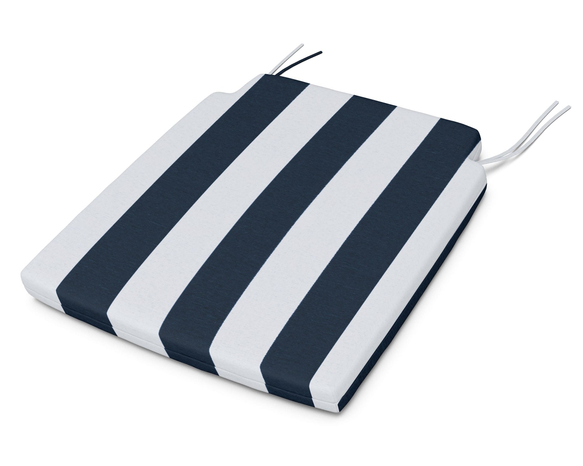 POLYWOOD Savannah Dining Seat Pad — Cabana Stripe Marine Indigo