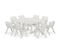 POLYWOOD Nautical Lowback 9-Piece Square Dining Set with Trestle Legs — Vintage White