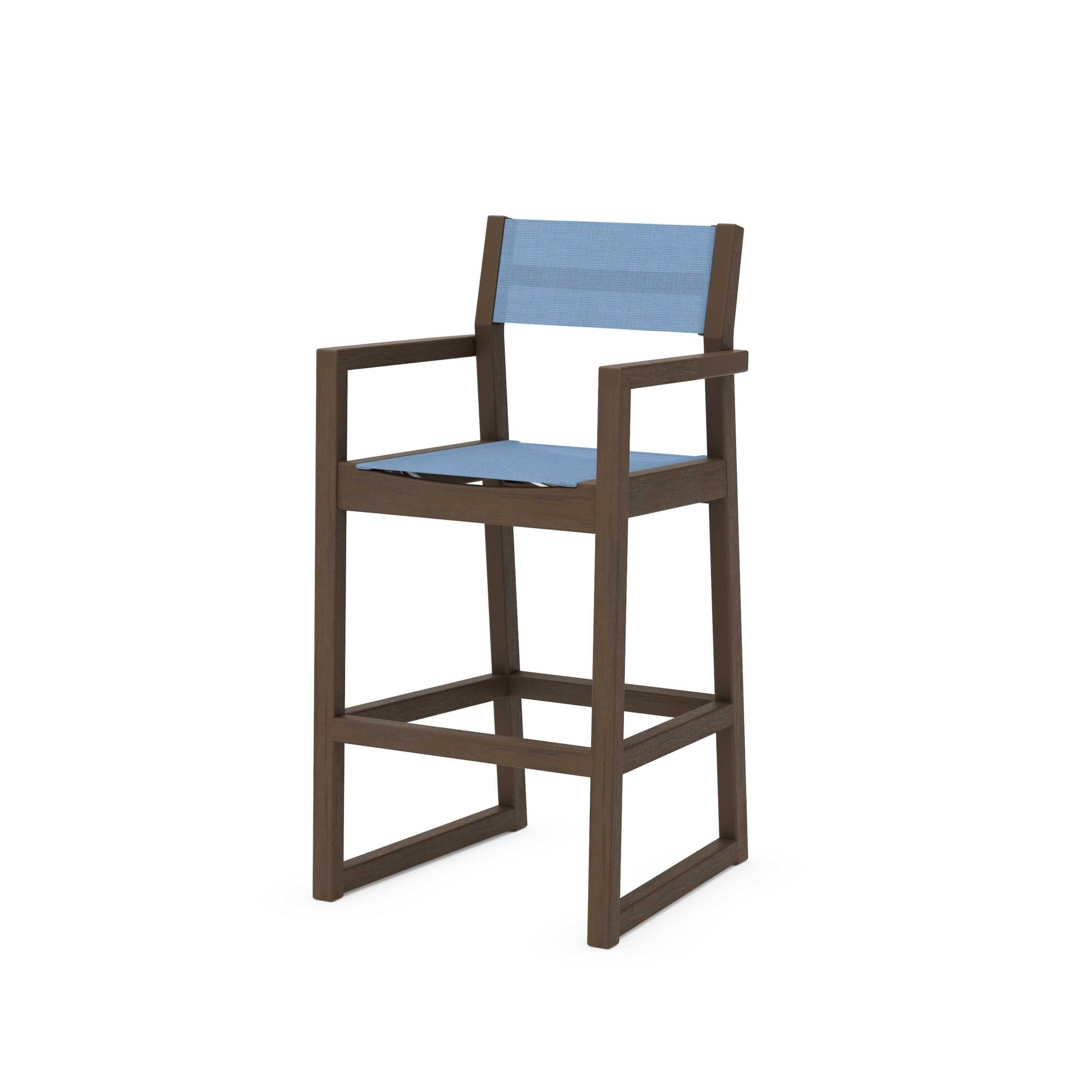 POLYWOOD EDGE Sling Bar Arm Chair — Kona / Poolside Sling