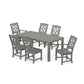 POLYWOOD Chinoiserie 7-Piece Parsons Dining Set — Slate Grey