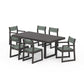 POLYWOOD EDGE Sling 7-Piece Dining Set — Vintage Coffee / Dupioni Sea Mist Sling