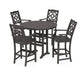 POLYWOOD Chinoiserie 5-Piece Round Bar Set — Vintage Coffee