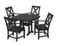 POLYWOOD Braxton 5-Piece Dining Set with Trestle Legs — Black