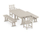 POLYWOOD Chippendale 5-Piece Dining Set with Trestle Legs — Sand