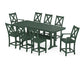 POLYWOOD Braxton 9-Piece Counter Set with Trestle Legs — Green
