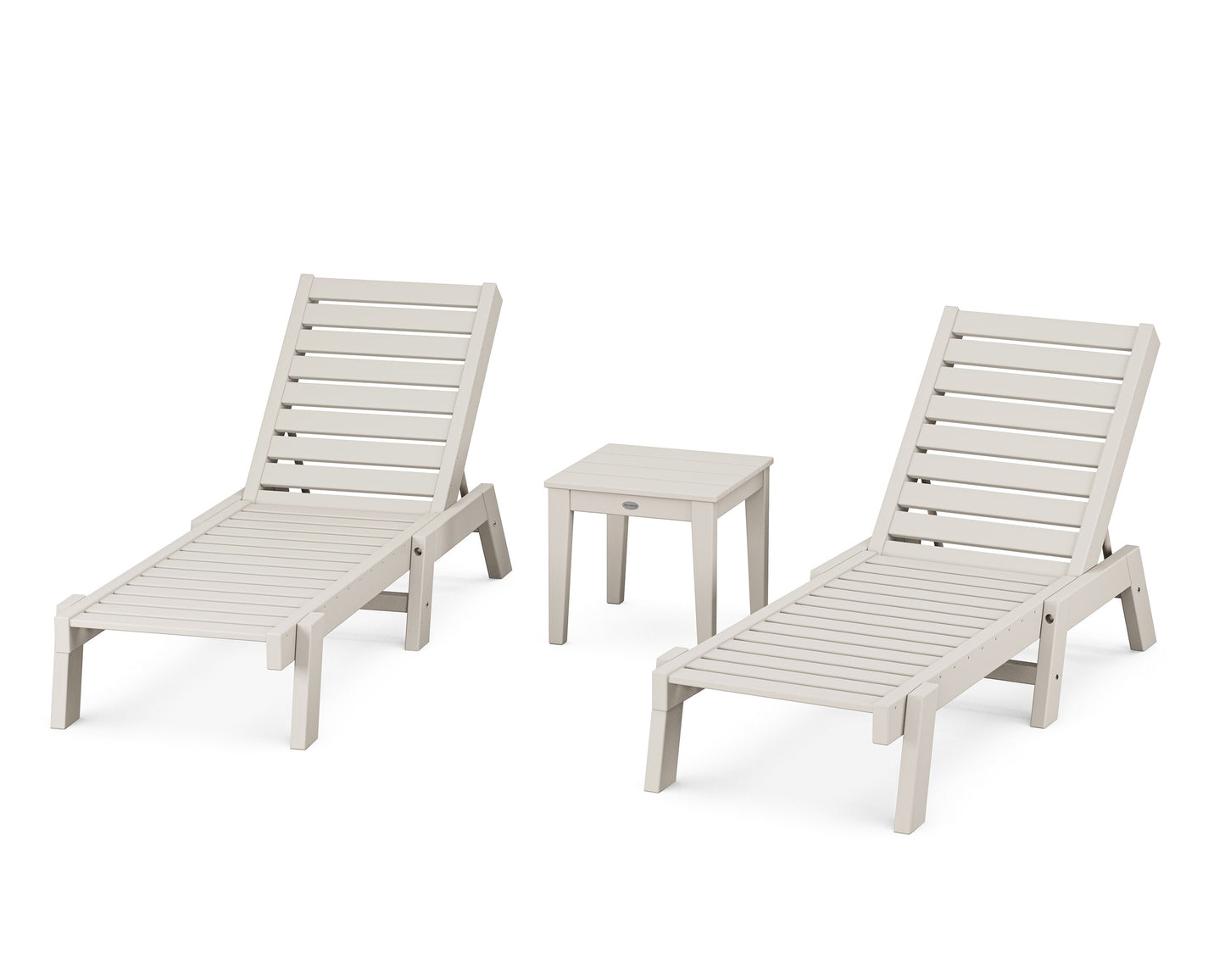 POLYWOOD Captain Chaise 3-Piece Set — Sand