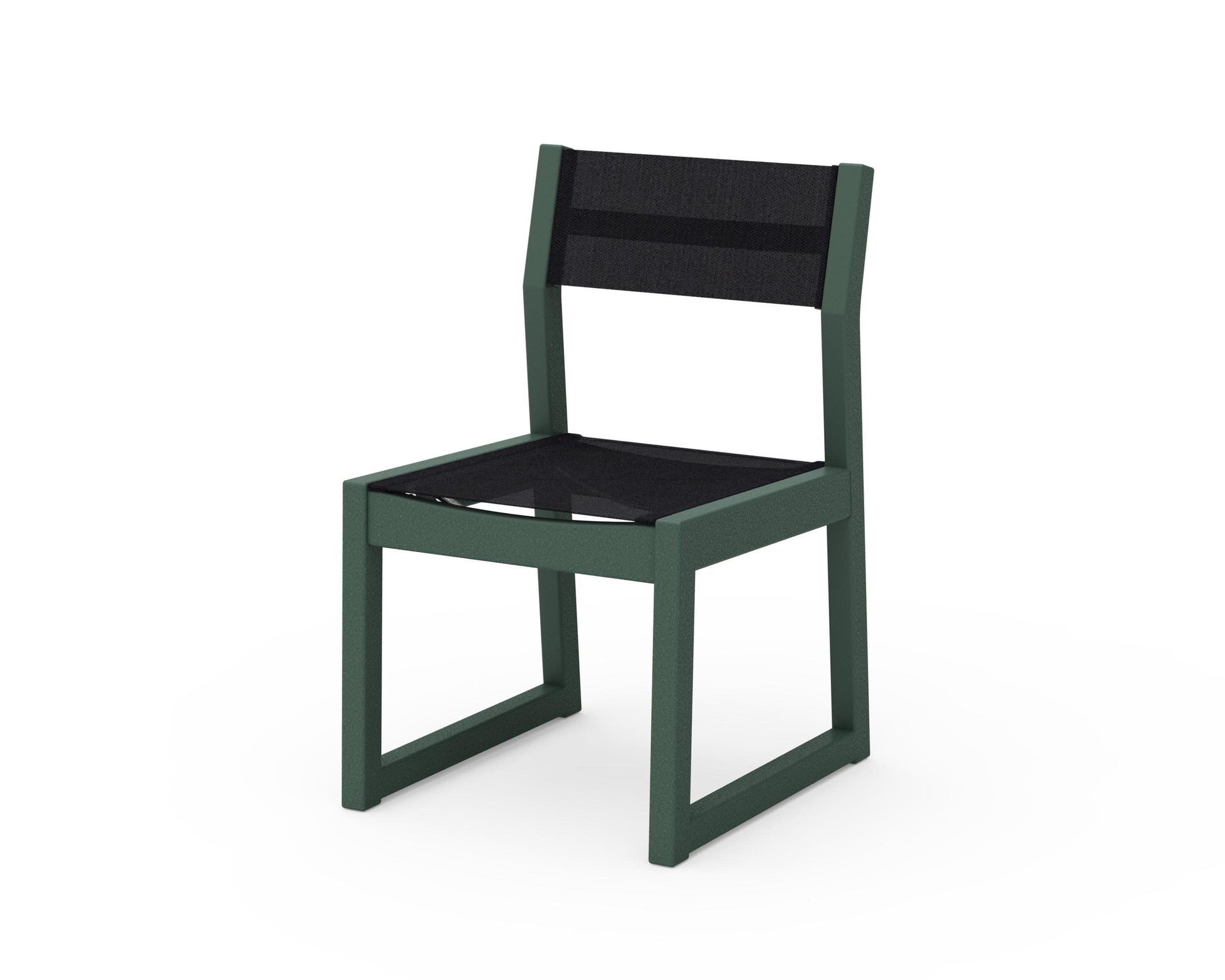 POLYWOOD EDGE Sling Dining Side Chair — Green / Black Sling