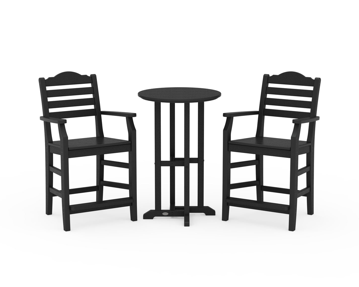 POLYWOOD Savannah 3-Piece Farmhouse Counter Set — Black