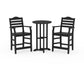 POLYWOOD Savannah 3-Piece Farmhouse Counter Set — Black