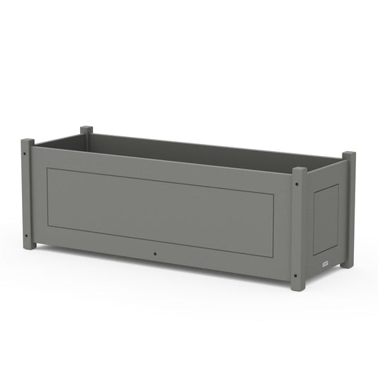 POLYWOOD Country Living Large Rectangle Triple Planter Box — Slate Grey