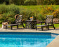 POLYWOOD Chippendale 3-Piece Chaise Set with Umbrella Stand Accent Table