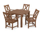 POLYWOOD Braxton 5-Piece Parsons Dining Set — Teak