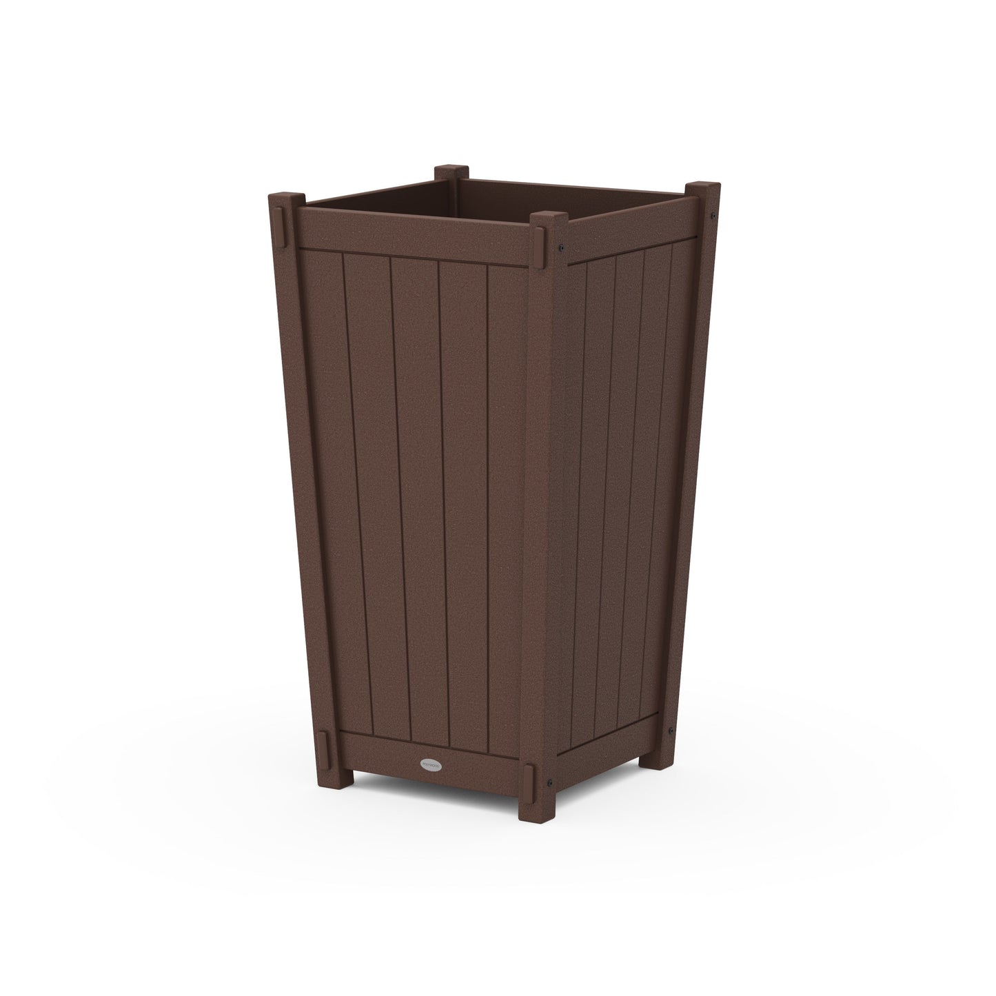 POLYWOOD Vineyard Large Tapered Square Tall Planter Box — Mahogany