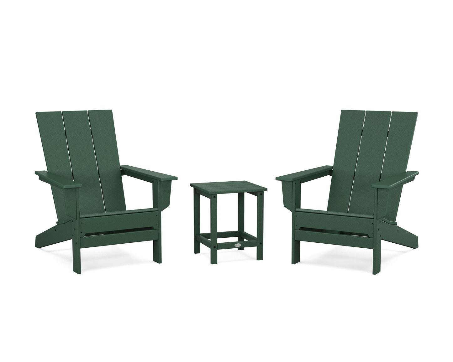 POLYWOOD 3-Piece Modern Studio Adirondack Set — Green