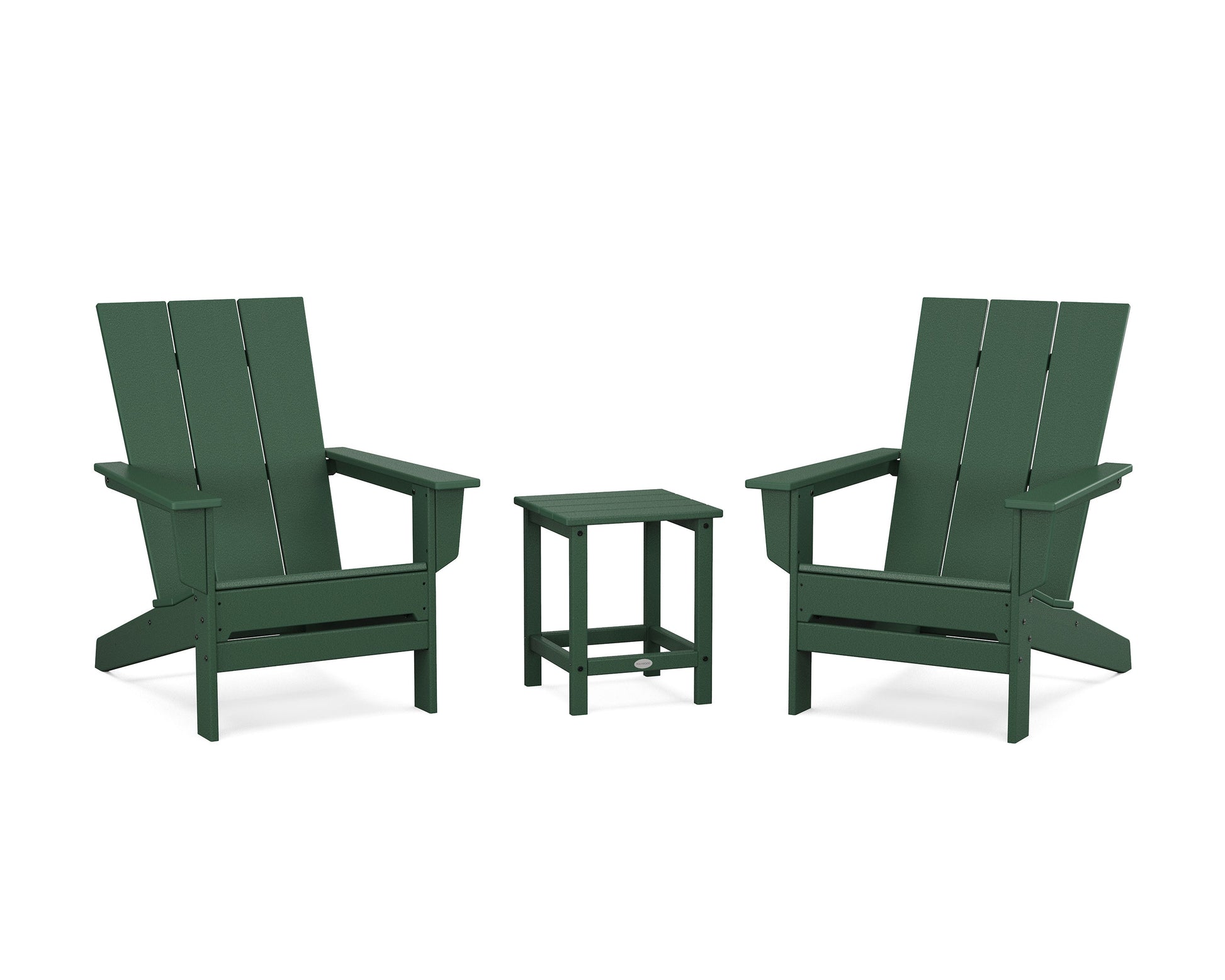 POLYWOOD 3-Piece Modern Studio Adirondack Set — Green