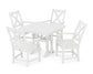 POLYWOOD Braxton 5-Piece Dining Set with Trestle Legs — White