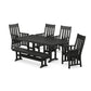 POLYWOOD Acadia 6-Piece Farmhouse Dining Set with Bench — Black