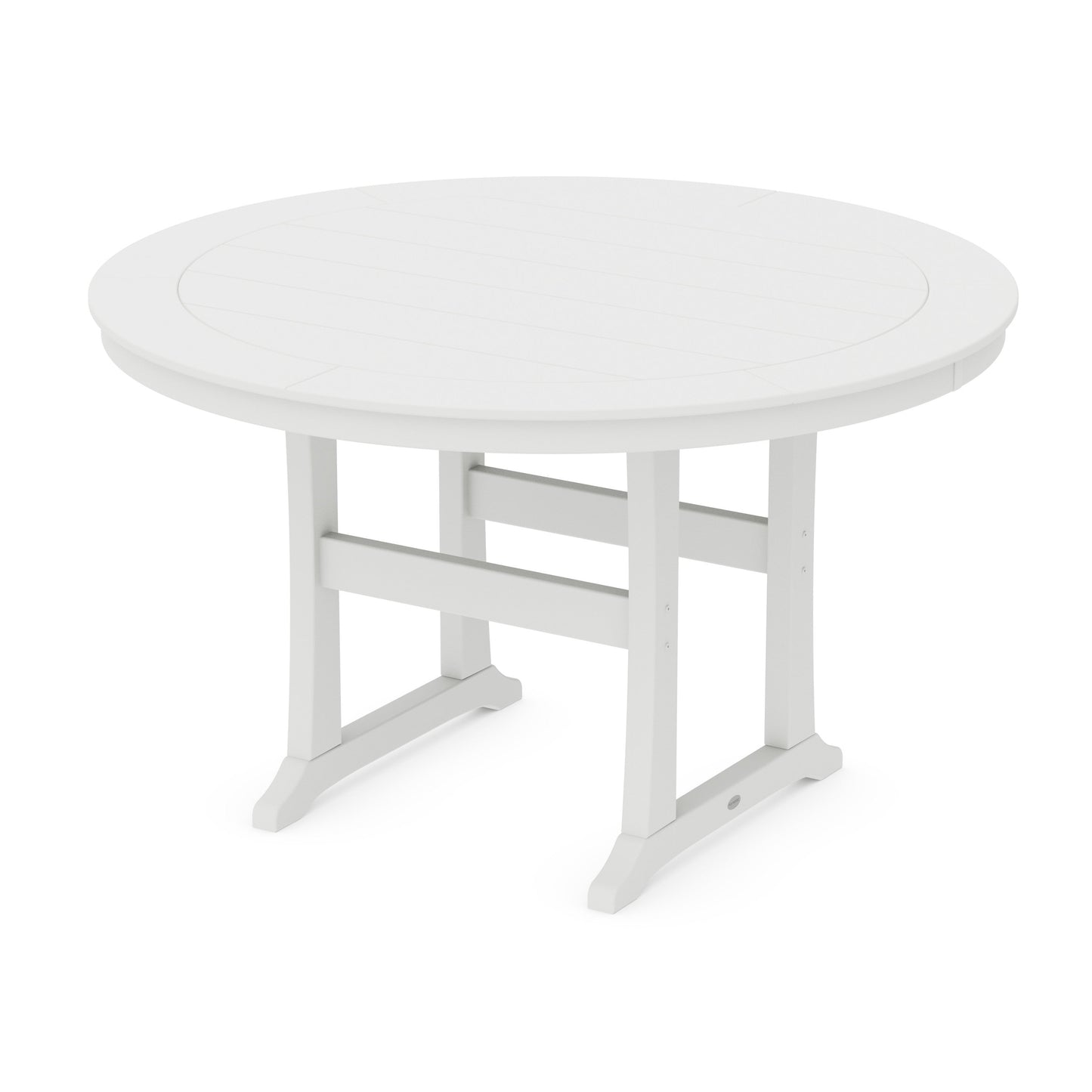 POLYWOOD Nautical Trestle 60" Round Counter Table — White