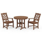 POLYWOOD Chinoiserie 3-Piece Farmhouse Dining Set — Teak