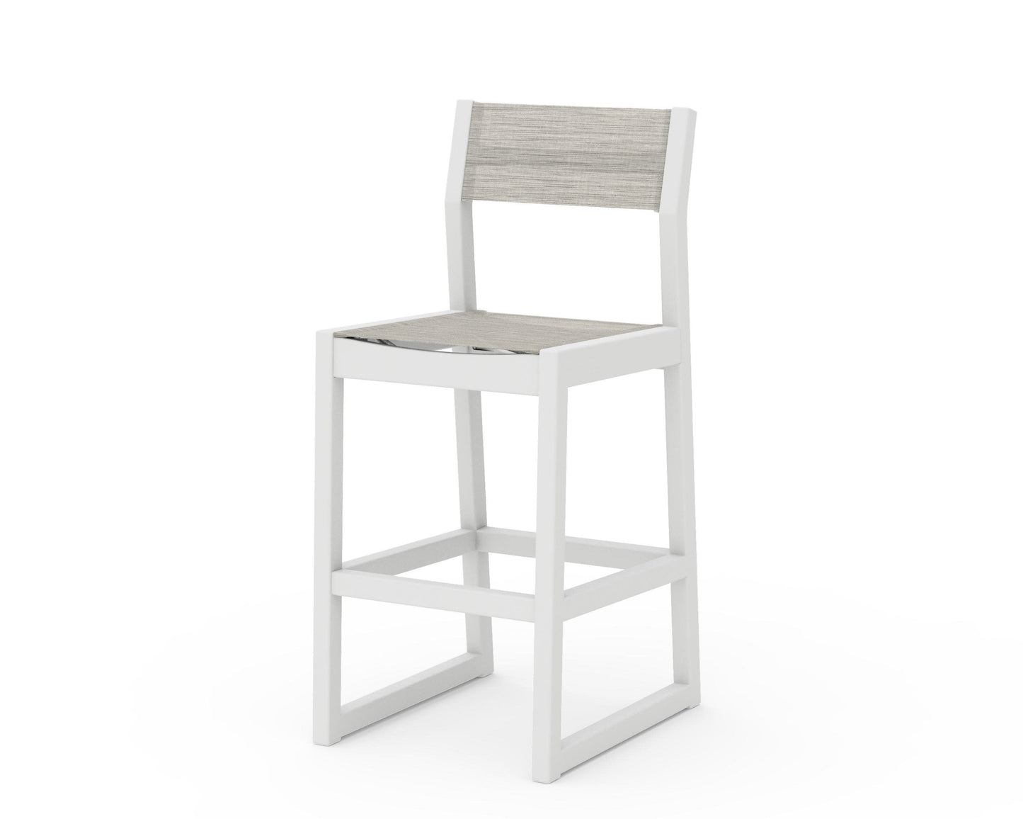 POLYWOOD EDGE Sling Bar Side Chair — White / Birch Sling