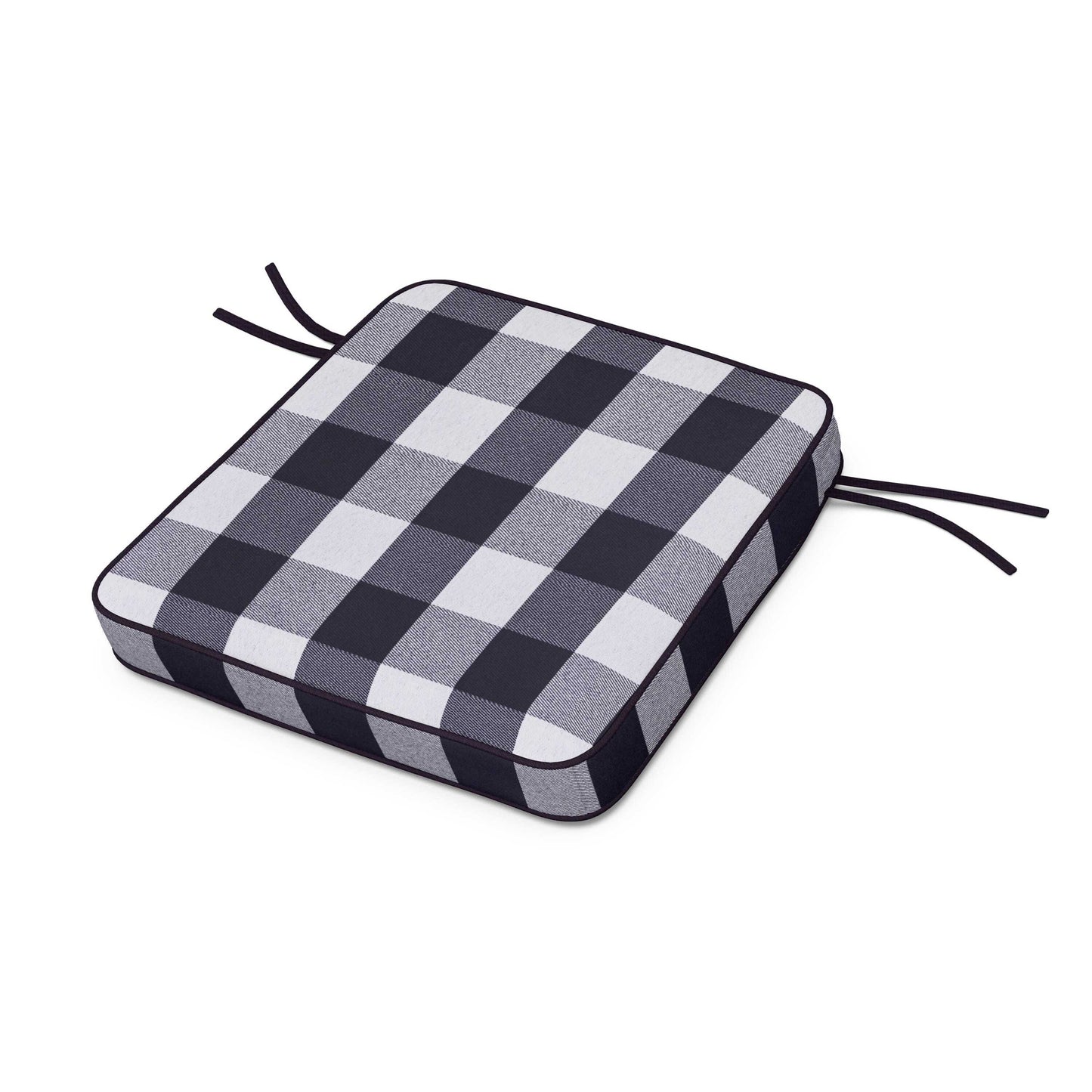 POLYWOOD Acadia Dining Arm Seat Cushion — Buffalo Plaid Navy