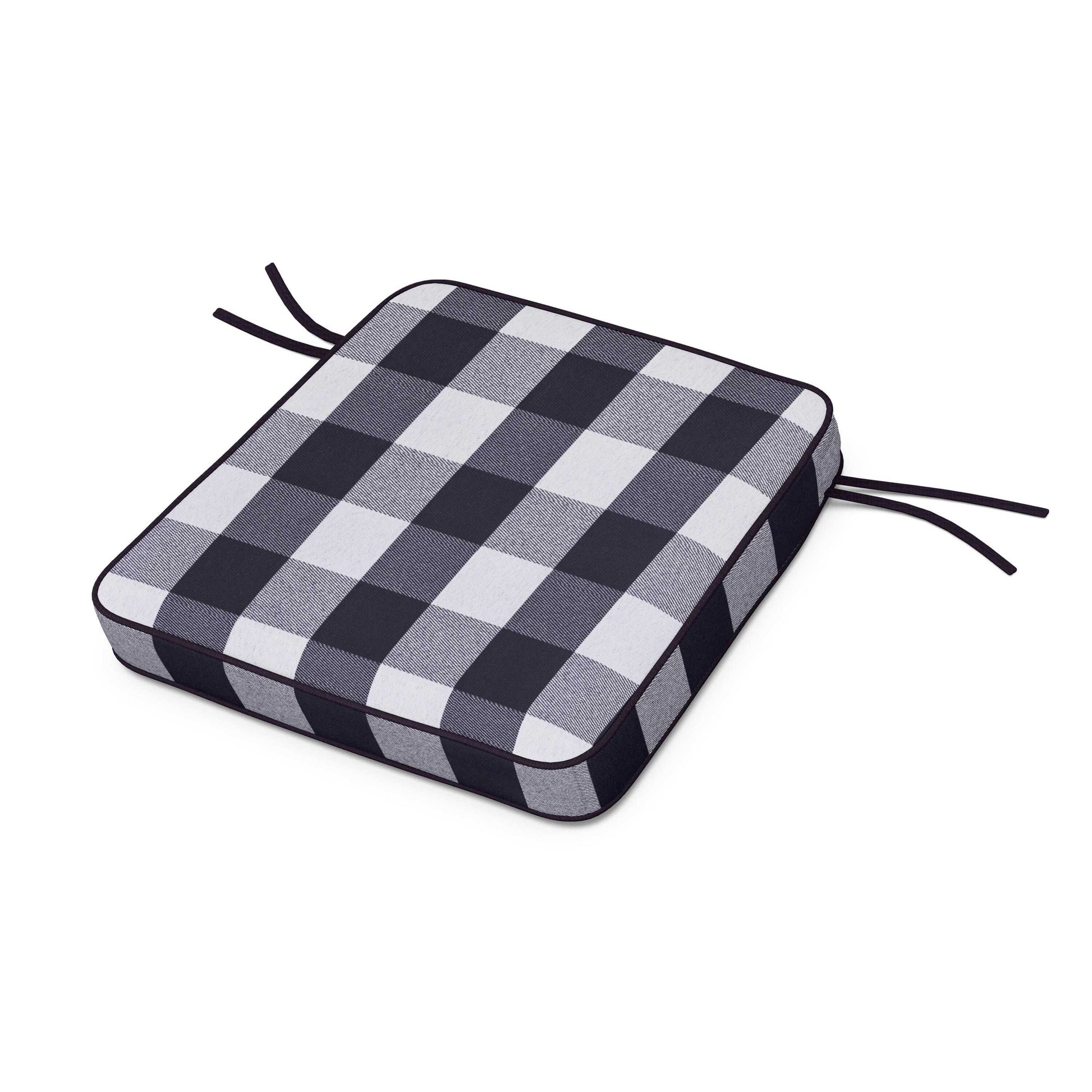 POLYWOOD Acadia Dining Arm Seat Cushion — Buffalo Plaid Navy