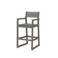 POLYWOOD EDGE Sling Bar Arm Chair — Driftwood / Dupioni Sea Mist Sling