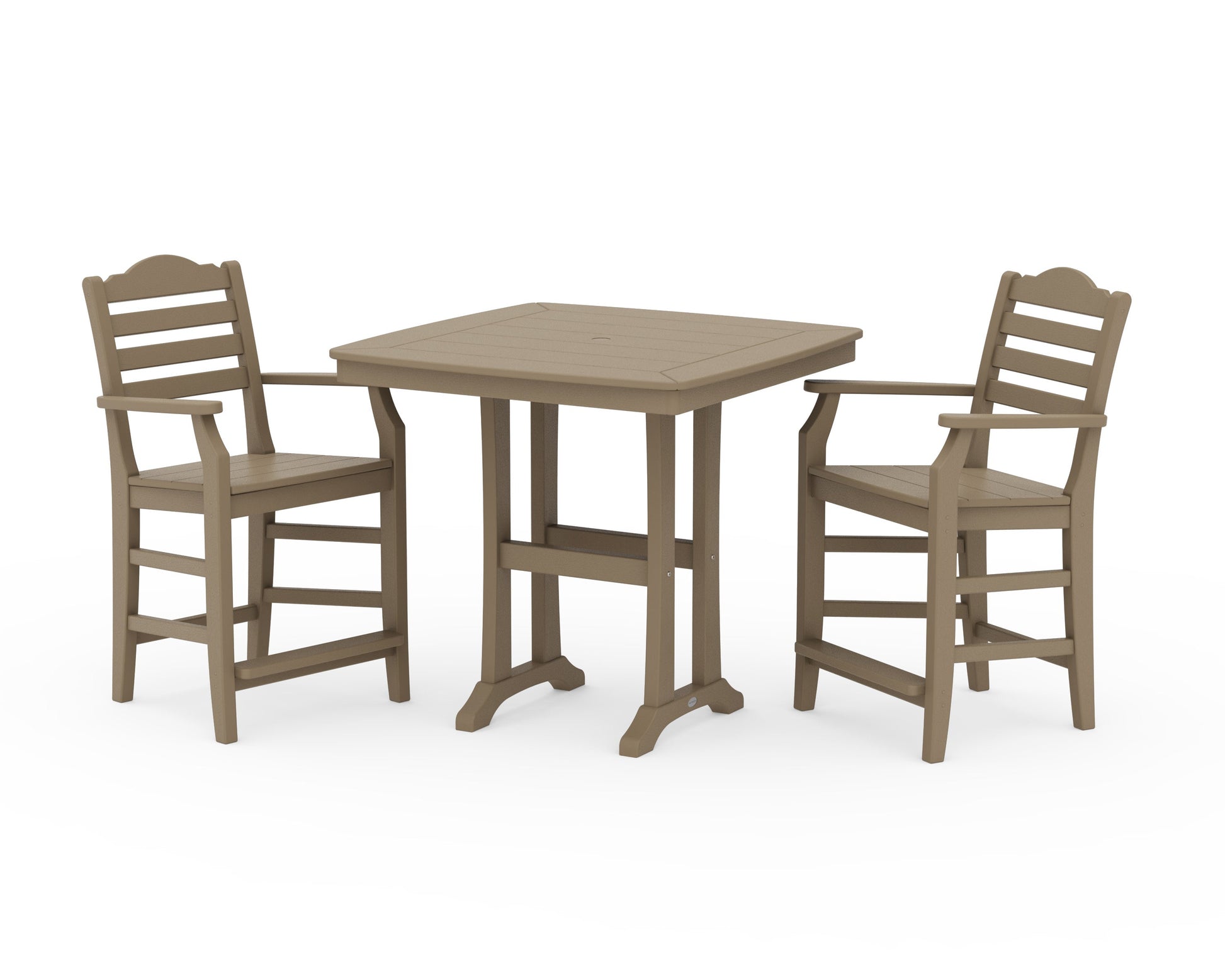 POLYWOOD Savannah 3-Piece Counter Set with Trestle Legs — Vintage Sahara