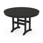 POLYWOOD 48" Round Farmhouse Dining Table — Black