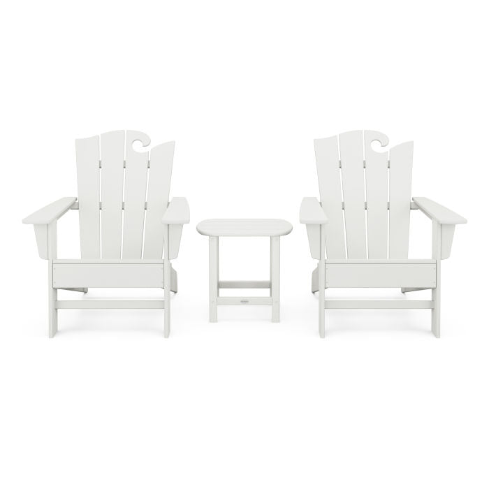 POLYWOOD Wave 3-Piece Adirondack Set with The Ocean Chair in Vintage Finish FREE SHIPPING