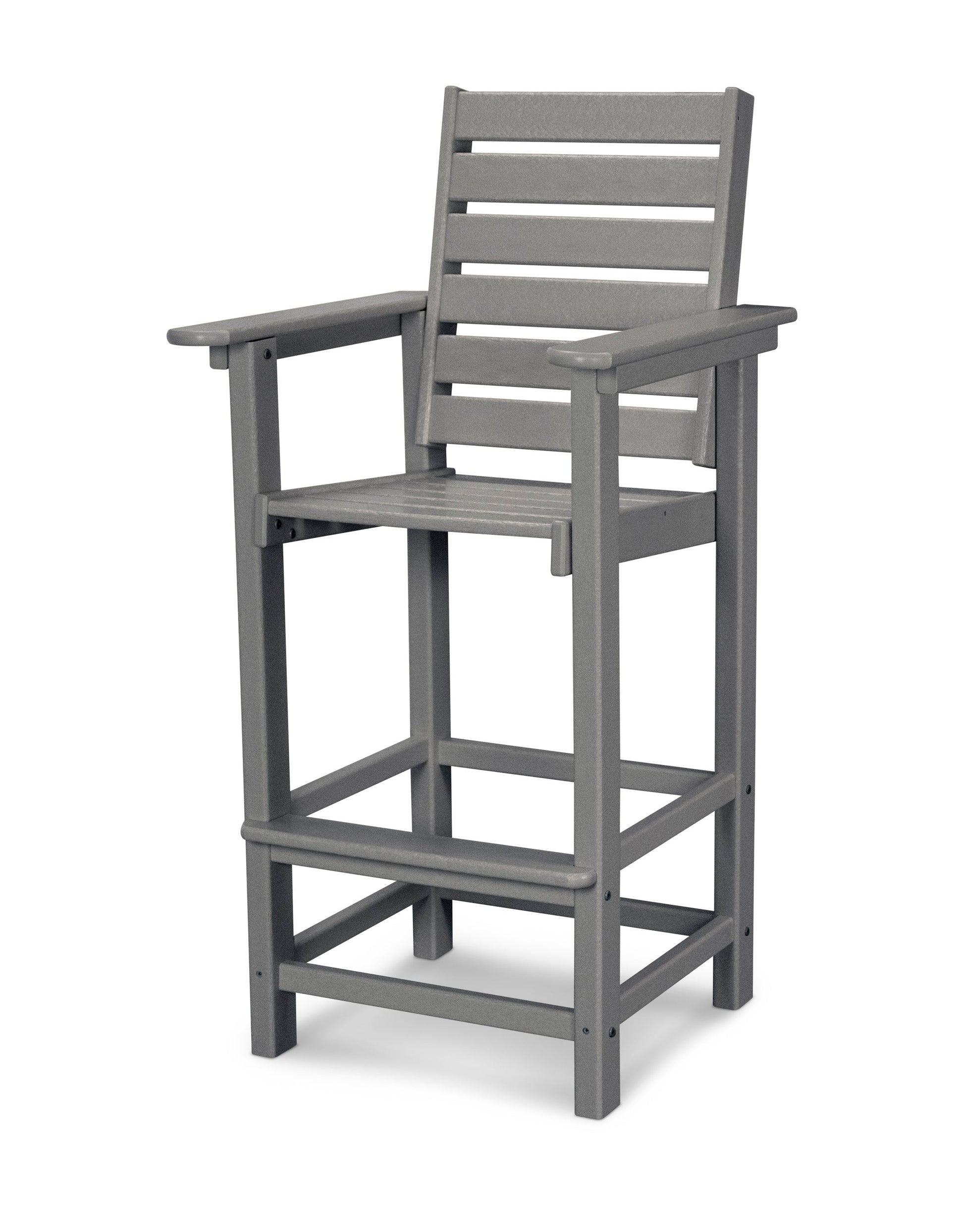 POLYWOOD Captain Bar Chair — Slate Grey